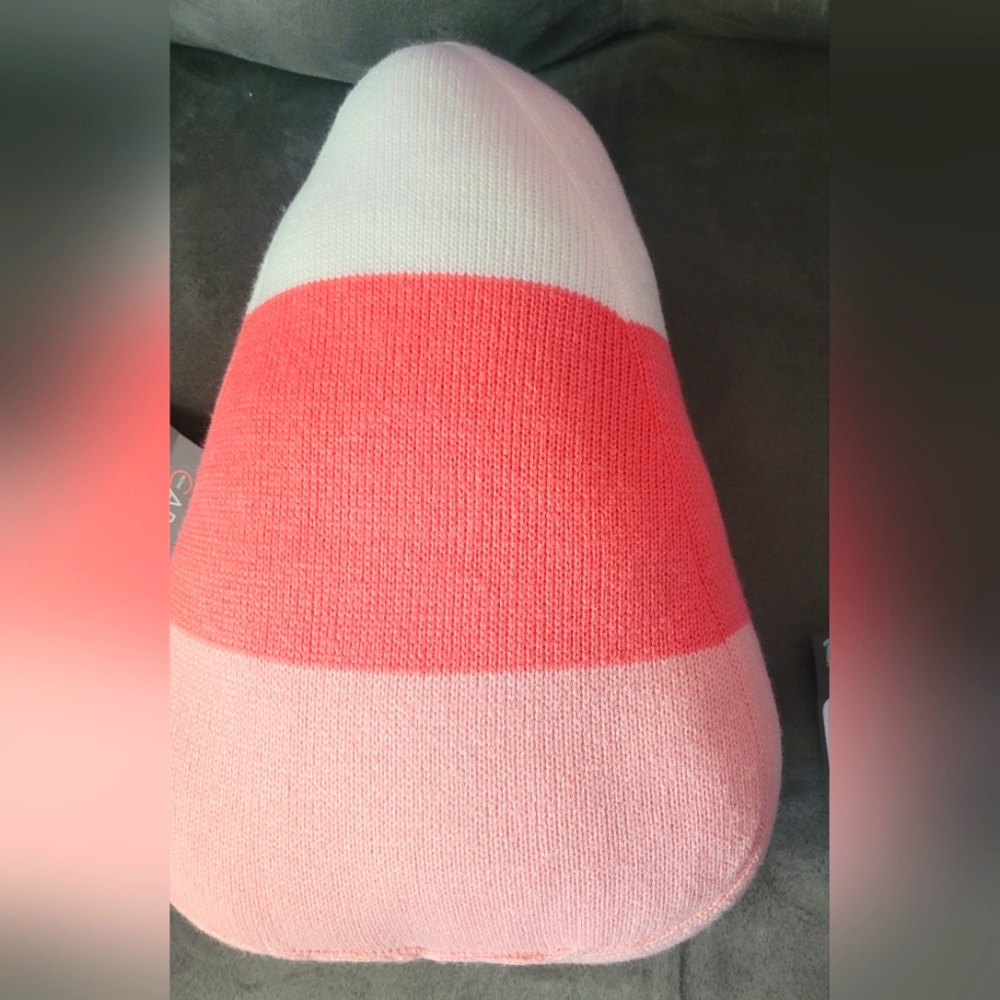 Pink candy corn pillow